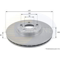 Stabdžių diskas (1VNT), priekis
                                COMLINE                                                ADC0