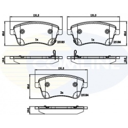 stabdžių trinkelių rinkinys, diskinis stabdys
                                COMLINE                                     