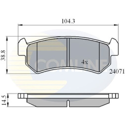 stabdžių trinkelių rinkinys, diskinis stabdys
                                COMLINE                                     