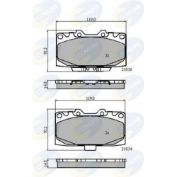 stabdžių trinkelių rinkinys, diskinis stabdys
                                COMLINE                                     