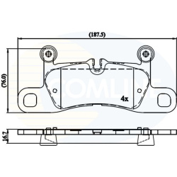 stabdžių trinkelių rinkinys, diskinis stabdys
                                COMLINE                                     