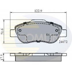 stabdžių trinkelių rinkinys, diskinis stabdys
                                COMLINE                                     