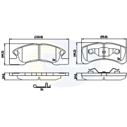 stabdžių trinkelių rinkinys, diskinis stabdys
COMLINE