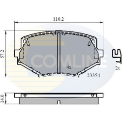 stabdžių trinkelių rinkinys, diskinis stabdys
                                COMLINE                                     