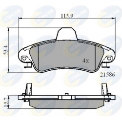 stabdžių trinkelių rinkinys, diskinis stabdys
                                COMLINE                                     