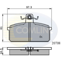stabdžių trinkelių rinkinys, diskinis stabdys
                                COMLINE                                     