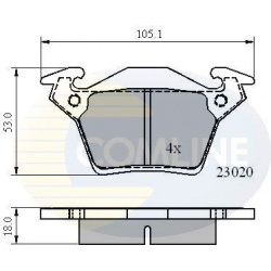 stabdžių trinkelių rinkinys, diskinis stabdys
                                COMLINE                                     