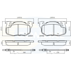 stabdžių trinkelių rinkinys, diskinis stabdys
                                COMLINE                                     
