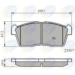 stabdžių trinkelių rinkinys, diskinis stabdys
                                COMLINE                                     