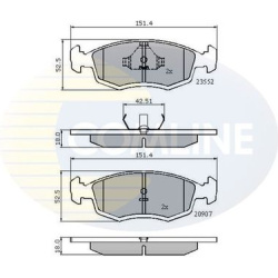 stabdžių trinkelių rinkinys, diskinis stabdys
                                COMLINE                                     