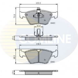 stabdžių trinkelių rinkinys, diskinis stabdys
                                COMLINE                                     