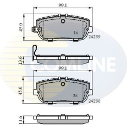 stabdžių trinkelių rinkinys, diskinis stabdys
                                COMLINE                                     