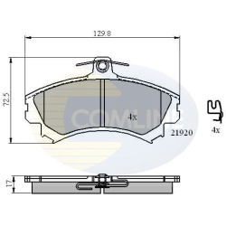 stabdžių trinkelių rinkinys, diskinis stabdys
                                COMLINE                                     