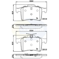 stabdžių trinkelių rinkinys, diskinis stabdys
COMLINE