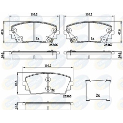 stabdžių trinkelių rinkinys, diskinis stabdys
                                COMLINE                                     