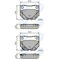 stabdžių trinkelių rinkinys, diskinis stabdys
                                COMLINE                                     