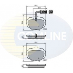 stabdžių trinkelių rinkinys, diskinis stabdys
                                COMLINE                                     