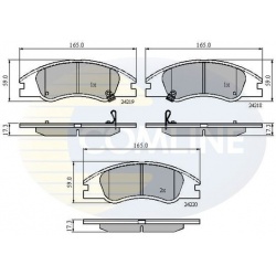 stabdžių trinkelių rinkinys, diskinis stabdys
                                COMLINE                                     