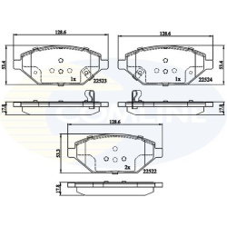 stabdžių trinkelių rinkinys, diskinis stabdys
                                COMLINE                                     