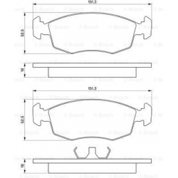 stabdžių trinkelių rinkinys, diskinis stabdys
                                BOSCH                                       