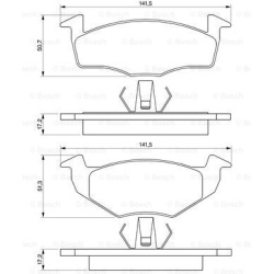 stabdžių trinkelių rinkinys, diskinis stabdys
                                BOSCH                                       