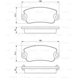 stabdžių trinkelių rinkinys, diskinis stabdys
                                BOSCH                                       