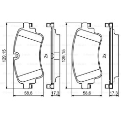 stabdžių trinkelių rinkinys, diskinis stabdys
                                BOSCH                                0986494