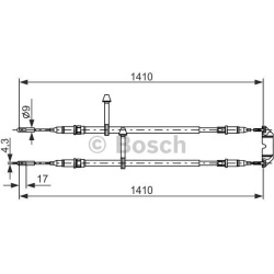 Trosas, stovėjimo stabdys
                                BOSCH                                                1987477245, B