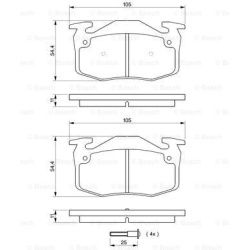 stabdžių trinkelių rinkinys, diskinis stabdys
                                BOSCH                                       