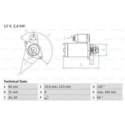 Starteris
BOSCH 0986011040, BOSCH, 0986011040,