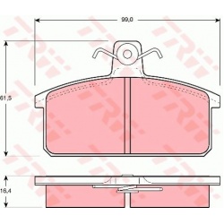 stabdžių trinkelių rinkinys, diskinis stabdys
                                TRW                                         