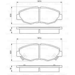 stabdžių trinkelių rinkinys, diskinis stabdys
                                BOSCH                                       