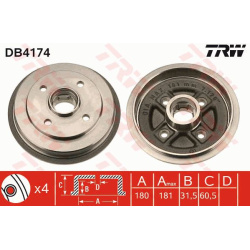 stabdžių būgnas
                                TRW                                                DB4174, TRW, DB4174, au