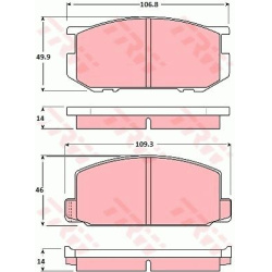 stabdžių trinkelių rinkinys, diskinis stabdys
                                TRW                                         