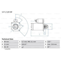 Starteris
                                BOSCH                                                0986021590, BOSCH, 0986021590,