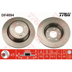 stabdžių diskas (1vnt)
                                TRW                                                DF4094, TRW, DF40