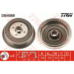 stabdžių būgnas
TRW DB4088, TRW, DB4088, au