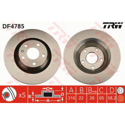 stabdžių diskas (1vnt)
                                TRW                                                DF4785, TRW, DF47