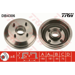stabdžių būgnas
                                TRW                                                DB4306, TRW, DB4306, au
