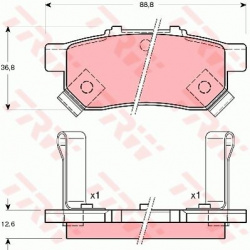stabdžių trinkelių rinkinys, diskinis stabdys
                                TRW                                         