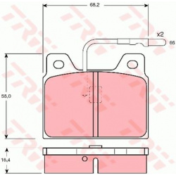 stabdžių trinkelių rinkinys, diskinis stabdys
                                TRW                                         