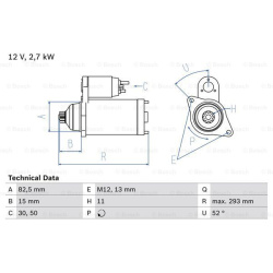 Starteris
                                BOSCH                                                0986018751, BOSCH, 0986018751,