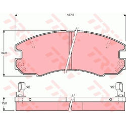 stabdžių trinkelių rinkinys, diskinis stabdys
                                TRW                                         