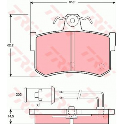 stabdžių trinkelių rinkinys, diskinis stabdys
                                TRW                                         
