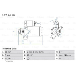 Starteris
                                BOSCH                                                0986022670, BOSCH, 0986022670,