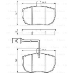 stabdžių trinkelių rinkinys, diskinis stabdys
                                BOSCH                                       