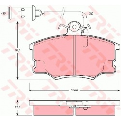 stabdžių trinkelių rinkinys, diskinis stabdys
                                TRW                                         