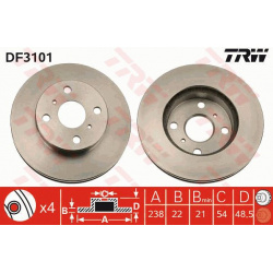 stabdžių diskas (1vnt)
                                TRW                                                DF3101, TRW, DF31