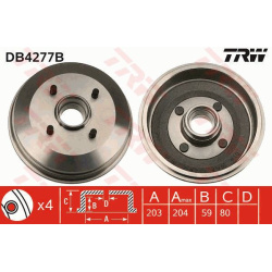 stabdžių būgnas
                                TRW                                                DB4277B, TRW, DB4277B, 