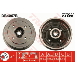 stabdžių būgnas
TRW DB4067B, TRW, DB4067B,